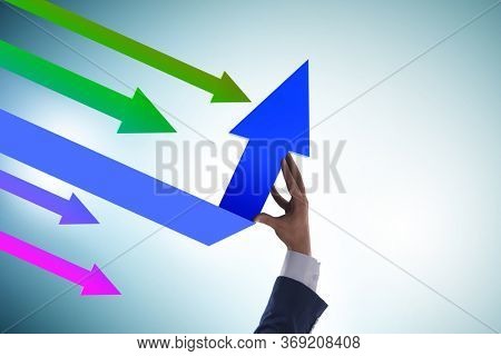 Economic recovery concept with the line charts
