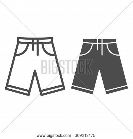 Shorts Line And Solid Icon, Summer Concept, Men Bermuda Shorts Sign On White Background, Swimming Tr