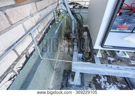 Russia, Saint-petersburg - April 30, 2018: Climatic Vandal-proof Cabinet With Microwave Equipment An