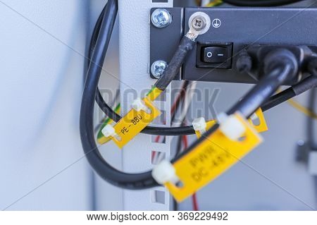 Russia, Saint-petersburg - April 30, 2018: Inside Part Of Climatic Vandal-proof Cabinet With Microwa