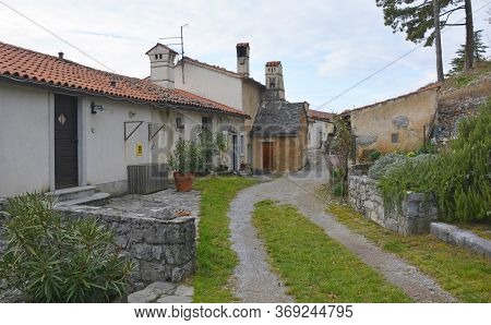 A Street In The Old Historic Hill Village Of Stanjel In The Komen Municipality Of Primorska, South W