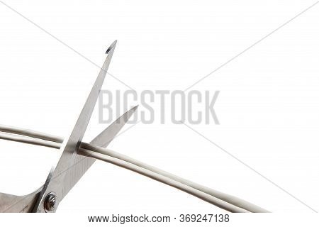 The Choice Of High-speed Internet Access. Say No To The Wires. Cutting The Internet Cable With Sciss