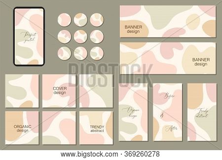 Beautiful Feminine Set Of Square, Vertical, Horizontal And Circle Social Media Templates With Minima