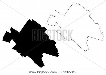 Yazd City (islamic Republic Of Iran, Persia, Yazd Province) Map Vector Illustration, Scribble Sketch
