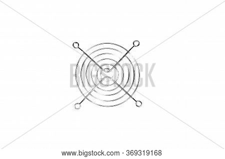 Computer Chrome Fan Guard Isolated On White Background