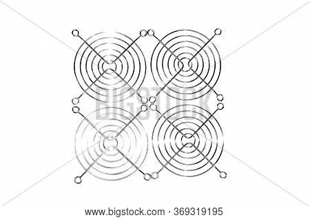 Computer Chrome Fan Guard Isolated On White Background