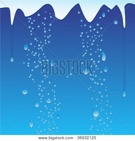 溶融雪と水の滴