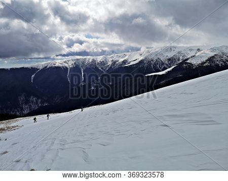 Amazing Landscape In The Mountains. Winter Landscape.