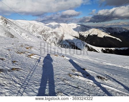 Trekking In The Mountains. Panoramic Landscape In The Mountains.