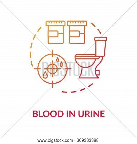 Blood In Urine Concept Icon. Prostatitis Symptom, Male Healthcare Problem Idea Thin Line Illustratio