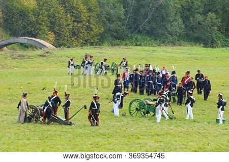 Battle Of Borodino - Historical Reenactment Of Russian-french Fight In 1812. Moscow Region, Russia. 