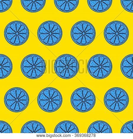 Seamless Pattern. Sliced Pieces Of Citrus Fruit. The Bright Backdrop Of Tropical Fruit. Stock Vector