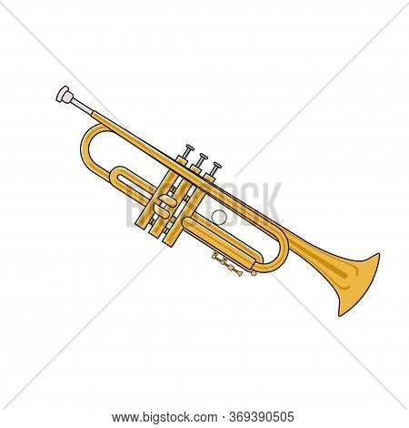 Vector Illustration Of Trumpet Isolated On White Backround