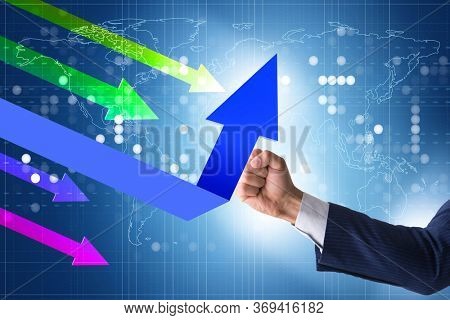 Economic recovery concept with the line charts