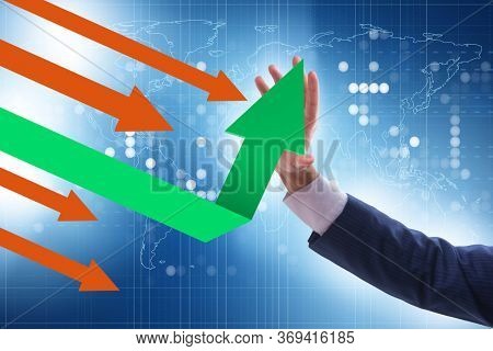 Economic recovery concept with the line charts