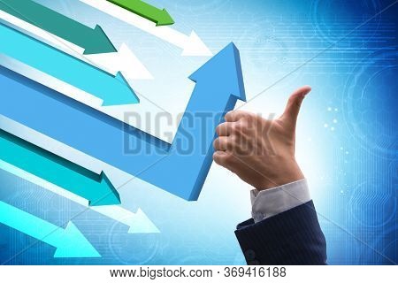 Economic recovery concept with the line charts