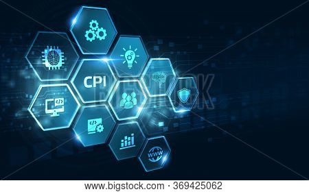 Cpi. Consumer Price Index Concept On Virtual Screen. Business, Technology, Internet And Network Conc