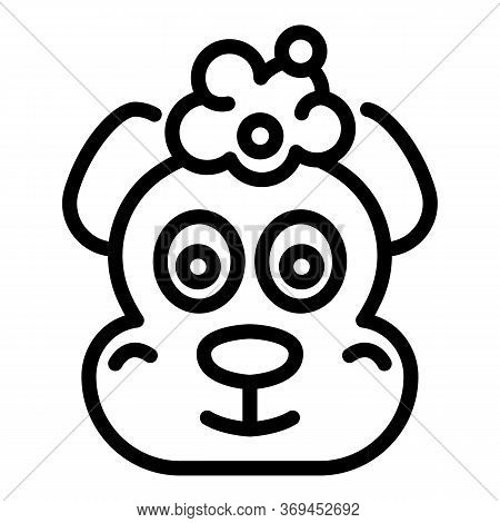 Groomer Dog Head Wash Icon. Outline Groomer Dog Head Wash Vector Icon For Web Design Isolated On Whi
