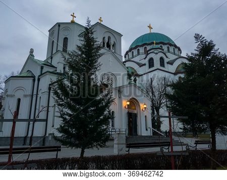 Belgrade / Serbia - February 7, 2020: Small Church Of Saint Sava Next To The Saint Sava Temple (hram
