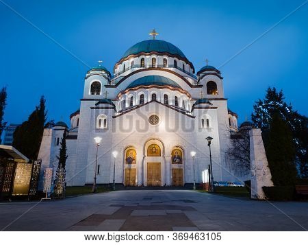 Church Of Saint Sava Or Saint Sava Temple  (hram Svetog Save) On The Vracar Plateau In Belgrade, Ser