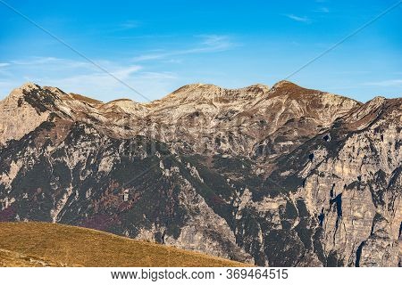 Lessinia Plateau And Italian Alps With The Mount Carega, Called Also The Small Dolomites. Regional N