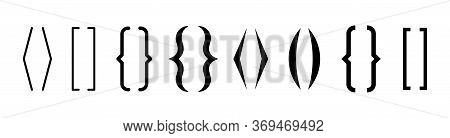 Set Of Text Brackets. Bracket Icon. Quote Box Frame. Texting Quote And Brackets Boxes. Quotation. Cr