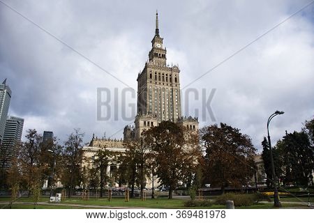 Warsaw, Poland - September 18 : View Landscape And Cityscape With Clouds Sky Of Congress Hall Or Sal