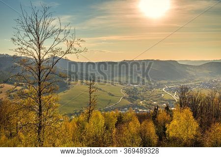 Mountainous Landscape Of The Kysuce Region In Northwestern Slovakia. View From The Lookout Tower On 