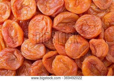 Closeup of dried apricots. Food background.