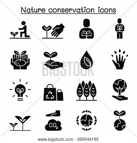 Eco Friendly, Nature Conservation, Environmentalist Icon Set