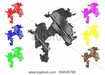 Lutsk City (ukraine, Volyn Oblast) Map Vector Illustration, Scribble Sketch City Of Lutsk Map