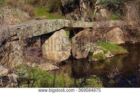 Ancient Stone Bridge Pillar Detail
