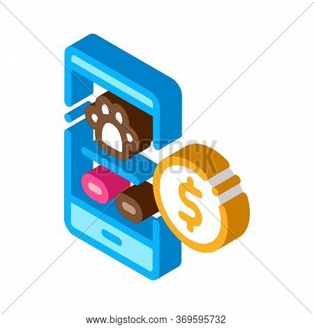 Cash Assistance For Animals Icon Vector. Isometric Cash Assistance For Animals Sign. Color Isolated 