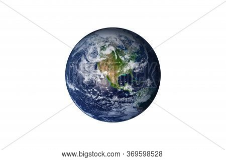 Planet Earth In The Starry Sky Of Solar System In Space. This Image Elements Furnished By Nasa.