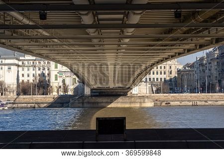 Budapest, Hungary - Feb 9, 2020: View Under Elisabeth Bridge In Winter Afternoon