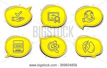 Chemistry Lab Sign. Diploma Certificate, Save Planet Chat Bubbles. Mineral Oil, Ssd And Dermatologic