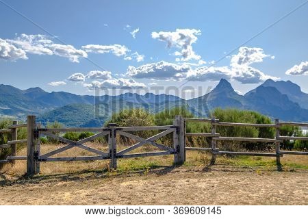Open Gate In A Field In Argentina, Tranquera To Prevent The Movement Of Farm Animals