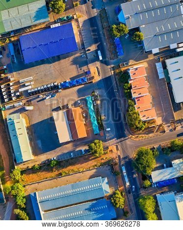 an aerial view of the industrial zone in Gaborone in Commerce Park