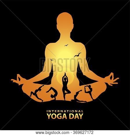 21 June-international Yoga Day,yoga Body Posture, Vector Illustration - Vector
