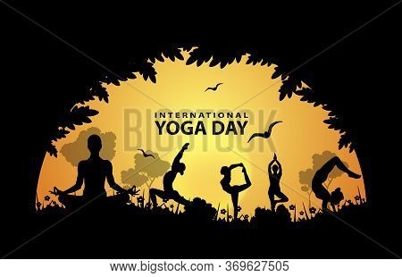 21 June-international Yoga Day,yoga Body Posture, Vector Illustration - Vector
