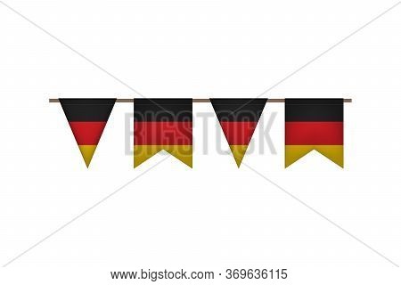 Germany Flag Garland. Oktoberfest. Vector Illustration. Black Red Yellow