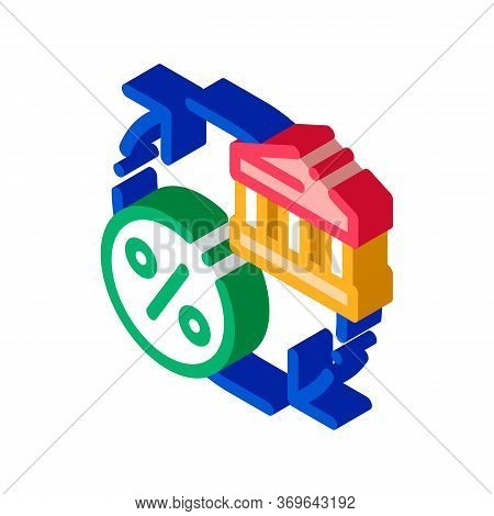 Credit Building Exhange Icon Vector. Isometric Credit Building Exhange Sign. Color Isolated Symbol I