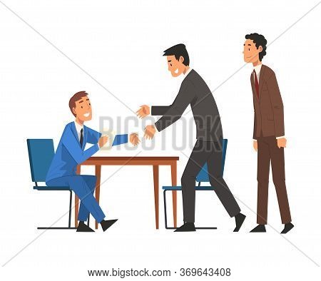 Successful Negotiations, Business Partners Meeting, Businesmen Shaking Hands, Productive Partnership