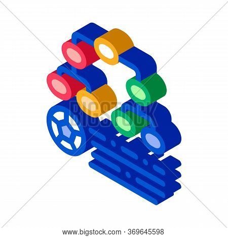Soccer Game League Table Icon Vector. Isometric Soccer Game League Table Sign. Color Isolated Symbol