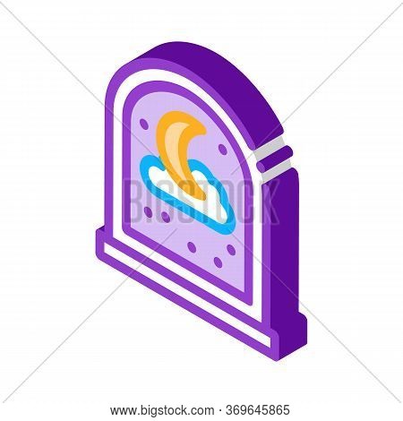 Moon, Stars And Cloud Icon Vector. Isometric Moon, Stars And Cloud Sign. Color Isolated Symbol Illus