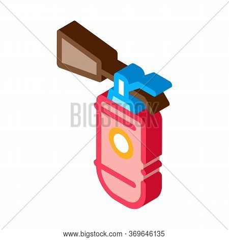 Fire Extinguisher Device Icon Vector. Isometric Fire Extinguisher Device Sign. Color Isolated Symbol