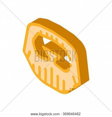 Short Beard Mustache Icon Vector. Isometric Short Beard Mustache Sign. Color Isolated Symbol Illustr