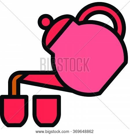 Chienese Tea Icon, Beverage Filled Style Vector Illustration