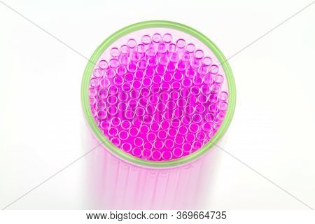 Close Up  Capillary Tube , Medical Equipment On White Background,selective Focus.