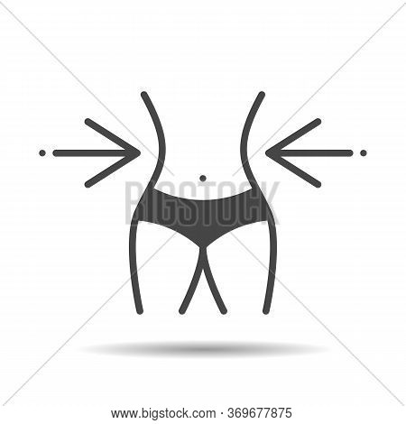 Weight Loss Concept, Diet Icon, Girl Watching Her Weight, Healthy Lifestyle